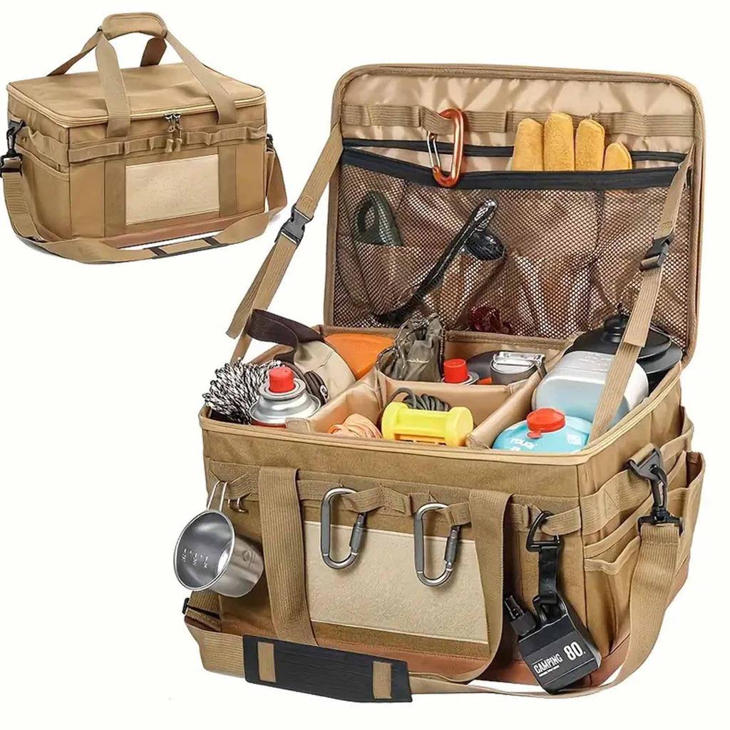 Multi-Functional Outdoor Storage Bag – Hard -Collision Bag for Camping, Barbecue, Picnic, Kitchenware and Pots, Large-Capacity Organizer for Travel