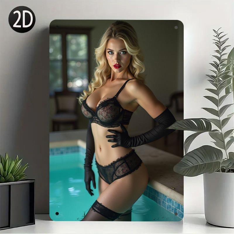 Pin-Up Girl Blechschilder, Garage Werkstatt Metalldekor 20x30cm