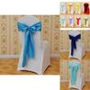 Elegant Polyester Chair Back Cover With Bow Ribbon For Wedding And Event Decor