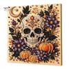 Pumpkin Wall Art Ghost Faux Pearl Kit, Halloween Painting DIY Autumn Home Decor 3D Spooky Skull Craft Kit for Adults Beginners, Fall Handmade
