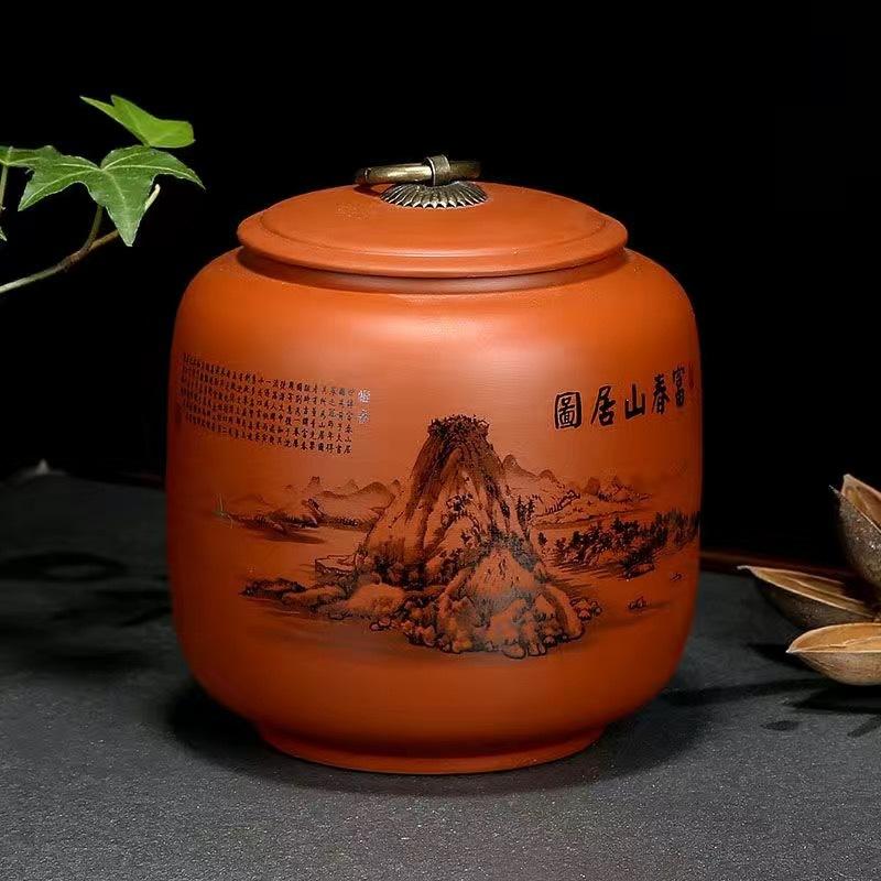 Nut Coffee Moisture-proof Jars Antique Purple Clay Tea Caddy Spice Airtight Container Home Storage Cans Candy Coffee Storage Jar