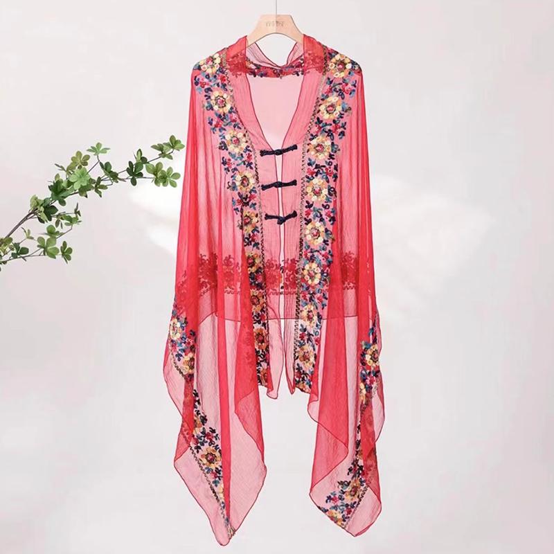 

Женские многоцветные летние вышитые солнцезащитные очки в этническом стиле с цветочным узором для путешествий с пряжкой, пляжные аксессуары