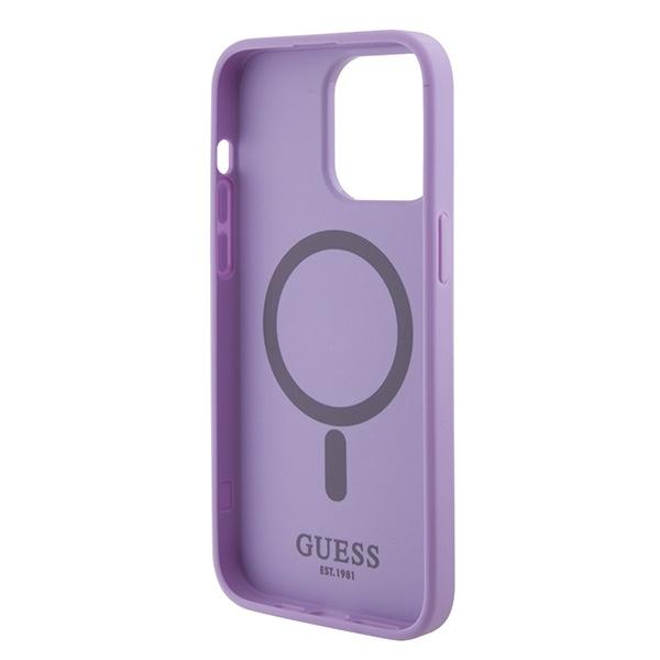 Etui do iPhone 15 Pro Guess Saffiano MagSafe Fioletowe