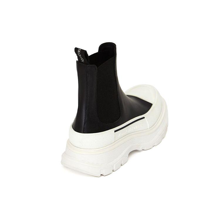 Alexander McQueen Chelsea Tread Ankle Boot Black White Women's 635714WHZ611071