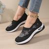 Embroidered Lightweight and Breathable Mesh Surface Sports Shoes, Women's Anti-slip Walking Shoes