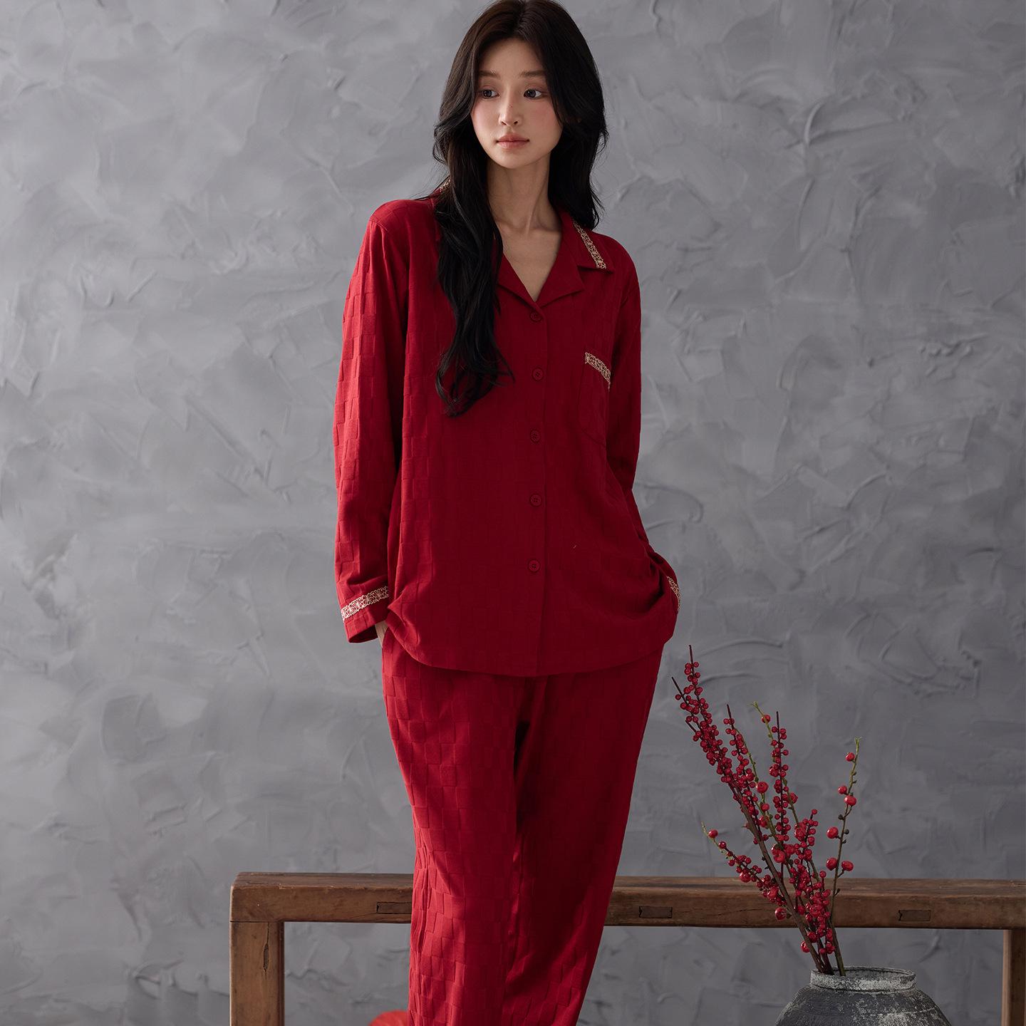 

Набор пижам для пары «Год Крысы»: Женская хлопковая весенне-осенняя, мужская осенне-зимняя одежда для дома с длинным рукавом XXL