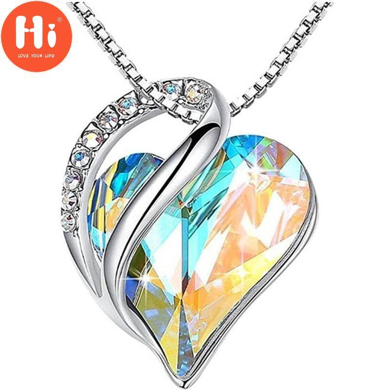 Hi Love Heart Pandantiv Colier Ianuarie - Decembrie Bijuterii de culoare argintie pentru femei Colier Choker Cadou de aniversare de nuntă de mireasă