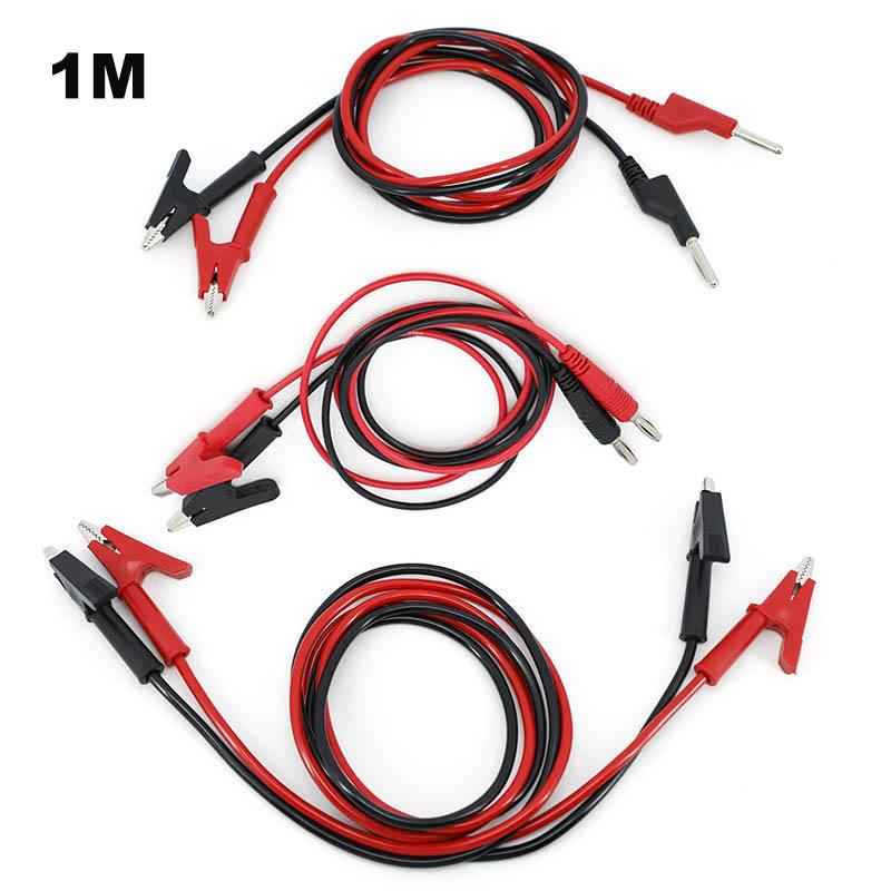 4mm Dual Head Banana Plug To Crocodile Alligator Clips To Alligator Clips Electrical Test Lead Cable Connector Multimeter