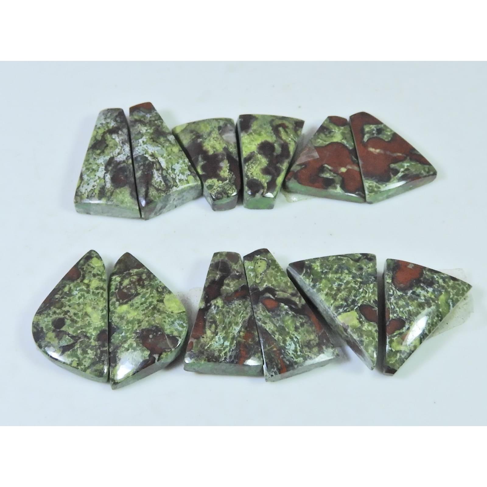 17-19 MM Natural Dragon Jasper Matched Pair Fancy Loose Gemstone 6 Pair Lot C-1001
