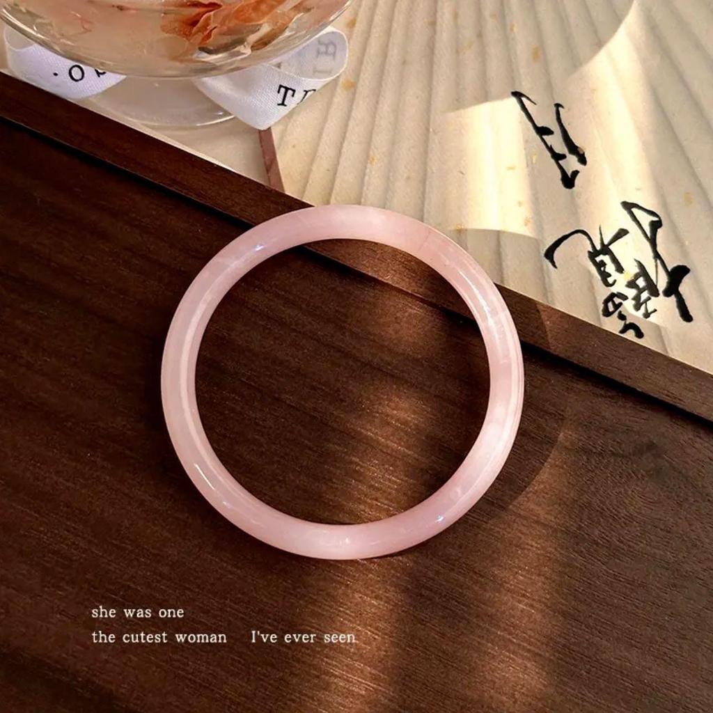 12mm White Moonlight Round Bar Thick Bracelet - New Chinese Style Cheongsam Accessory, Noble Concubine National Style.