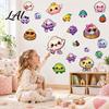 Cartoon Wall Decals for Kids Room 4 Sheets Bun Stickers Colorful Cute Decals Self-adhesive DIY Projects Steamed Stickers Nursery Room Cups,
