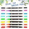 12Pcs Marker Pen Set Dual Tip Brush Pens Colouring Pens Art Markers For Drawing Painting