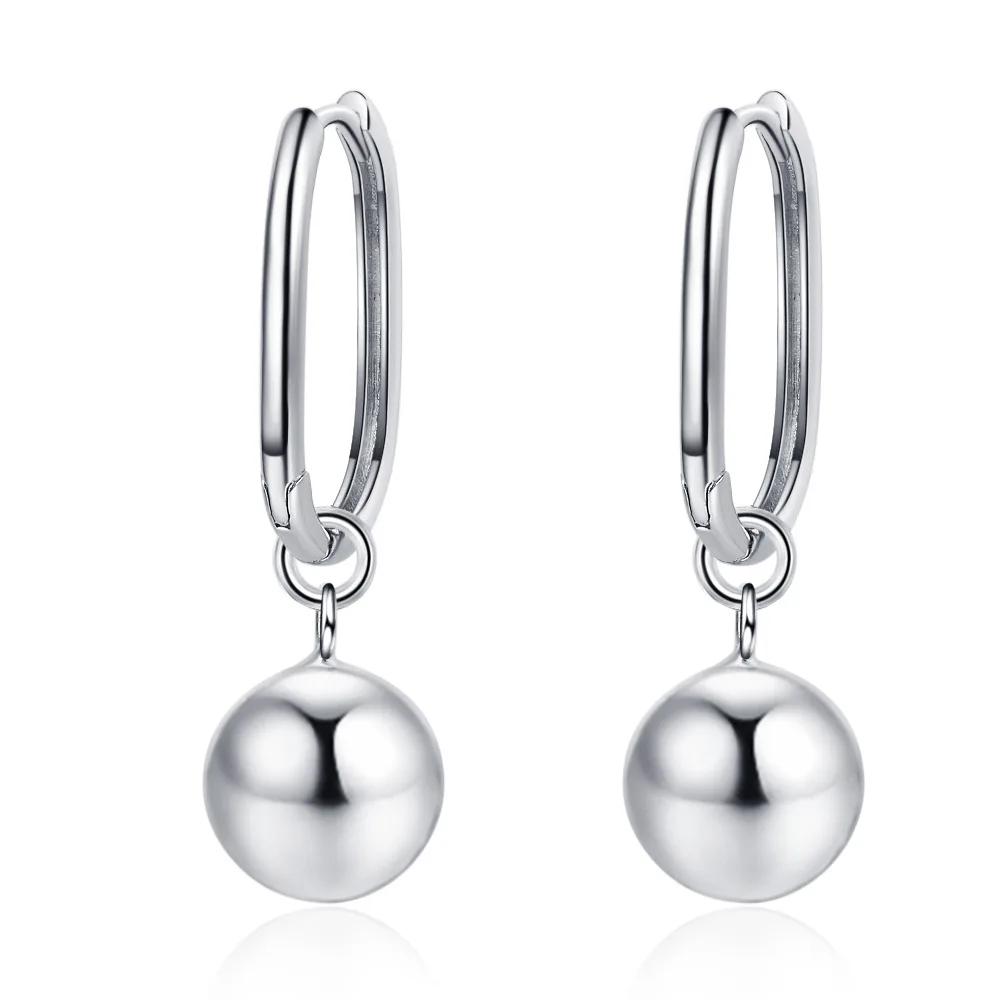 S925 Sterling Silver Earrings for Girls Long Original Pearl Ball Earrings