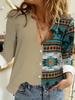 Women's Shirt Tops Zebra Stripe Button Printed Long Sleeve Casual Vintage Daily Basic Shirt Fall Winter Home Loose Clothing