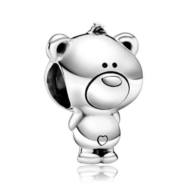 1Pcs New Cute Silver Star Cat Elephant Mushroom Bear Pendant Fit Original Charm Bracelet Women Jewelry Gifts