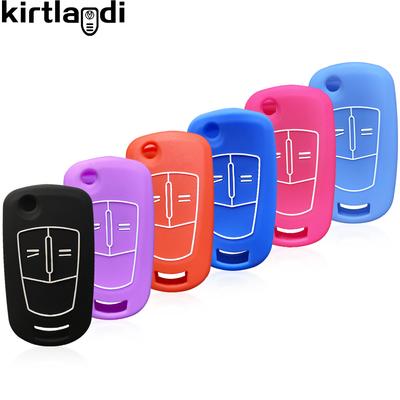 Funda de Silicona para Mando y Llavero para Opel Corsa D SW Astra H Meriva Zafira Vectra V Funda para Llave de Coche de 2 Botones Llavero Carcasa