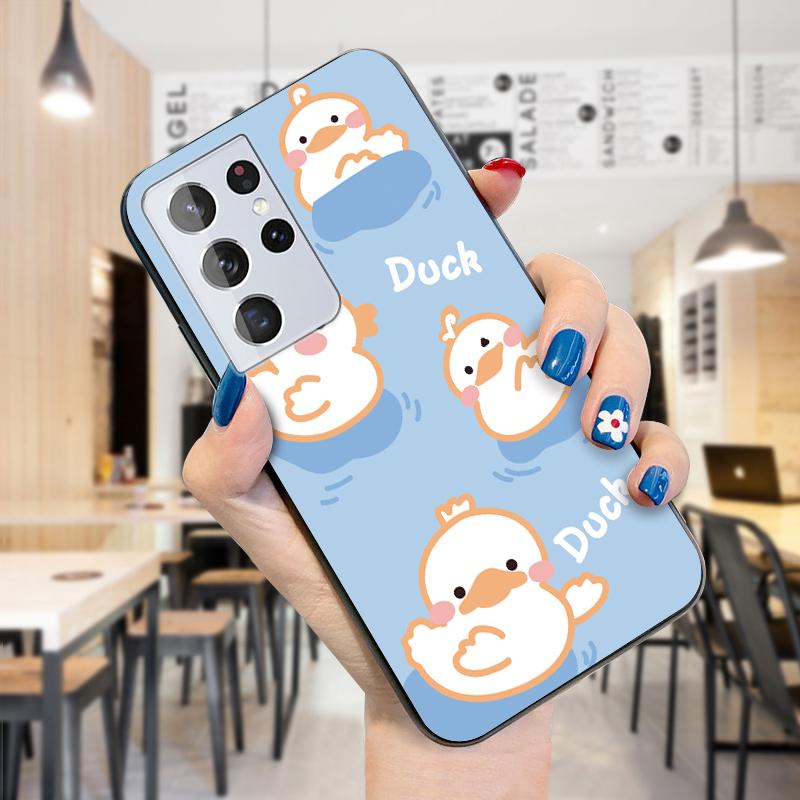 Caja del teléfono del diseño del pato de la muchacha de la historieta Carcasa del teléfono a prueba de golpes de los muchachos de las muchachas