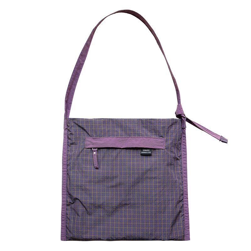 

Sobag Mountain Lightweight Outdoor Water Repellent Shoulder Nylon Cloth Bag Women Purple Japan fashion Casual Plaid Crossbody Bag Purple
