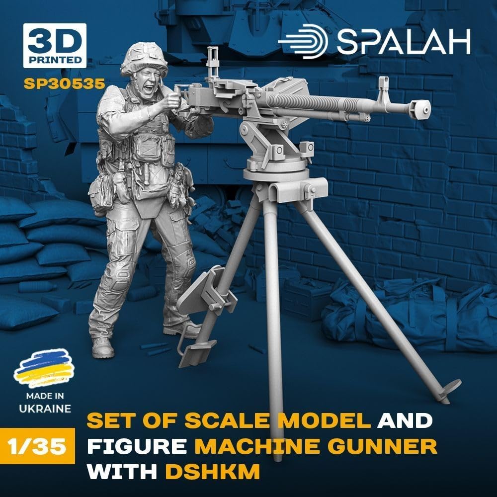 Spallach Soldier with DShK Machine Gun 3D Printer Kit SPU30535 1/35 12.7mm