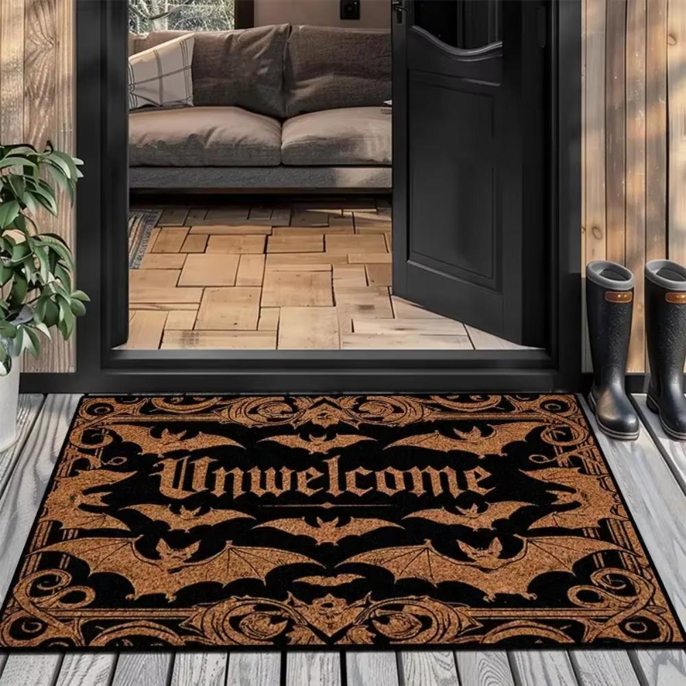 Crystal Velvet Halloween Unwelcome Floor Mat Gothic Style Decorative Door Mat Party