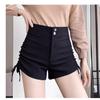 Petite Lace-Up High Waist Slimming A-Line Casual Shorts for Women - Summer Hot Pants with Drawstring