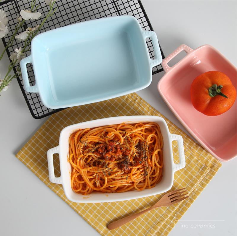 8inch, color embossed porcelain baking tray, ceramic oven tray, baking dish, bbq plate, buffet serving nordic pasta, salad plate