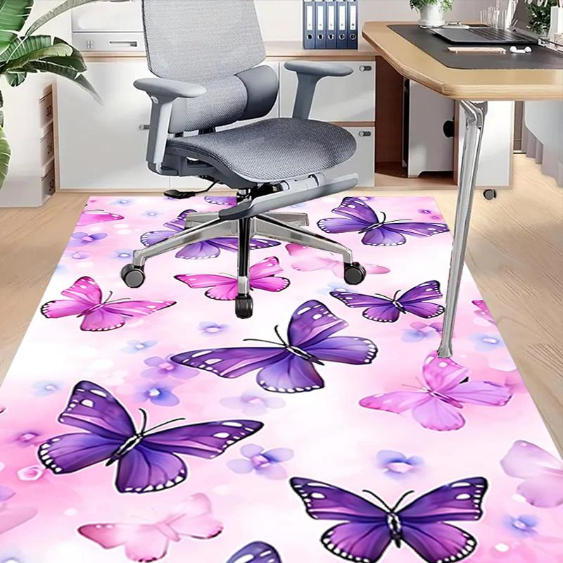 1PC Butterflies Flowers Non-Slip Floor carpet, Office, family, bedroom, Studio - Large Area Rug, Vibrant Colors, Longlasting Material-X416