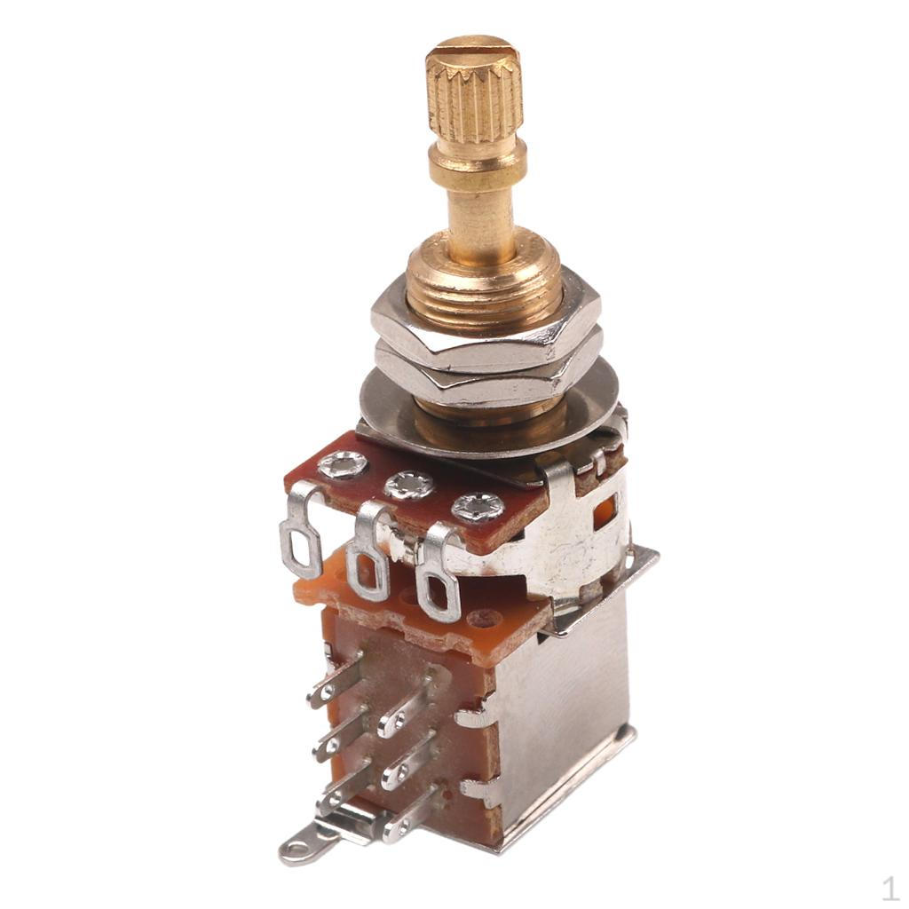 / 500K Гитарный Потенциометр Разрезной Вал Аудио Потенциометры Переключатель Управление Golden A250K