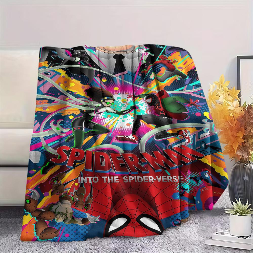 1PC Spider-Man Print Flannel Blanket, High quality Comfortable for All Seasons, Home Decor, Warmth and Comfort, Perfect for Christmas Gifts