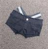 Women's Ultra-Low Waist Bodycon Shorts - Black & White Cotton Elastic Hot Pants