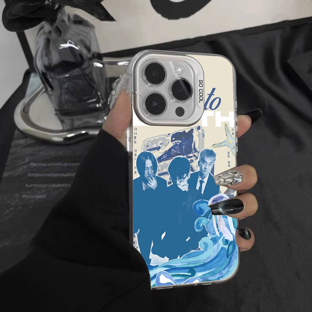 

W-Wave To Earth Летние Потоки Для iPhone 17,16,15,14,13,12,11,Mini,Pro,E,SE4,XS,MAX Белый Конфетный Матовый Чехол iPhoneX