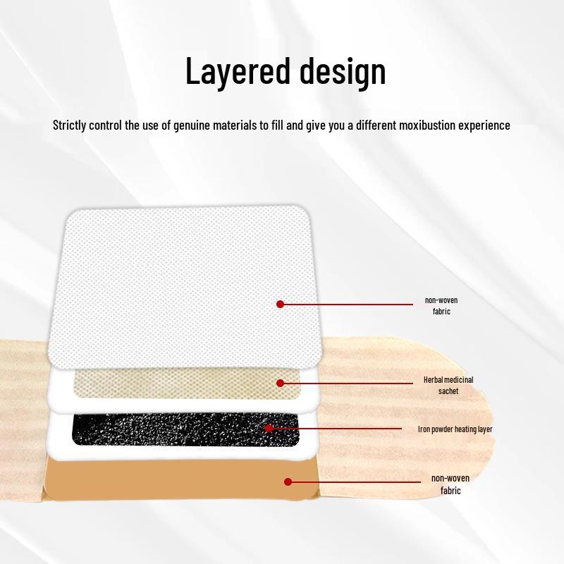 Three-color Mugwort Moxibustion Heat Pack: Self-heating Herbal Patch for Neck, Shoulder, Lumbar, and Joint Relief.