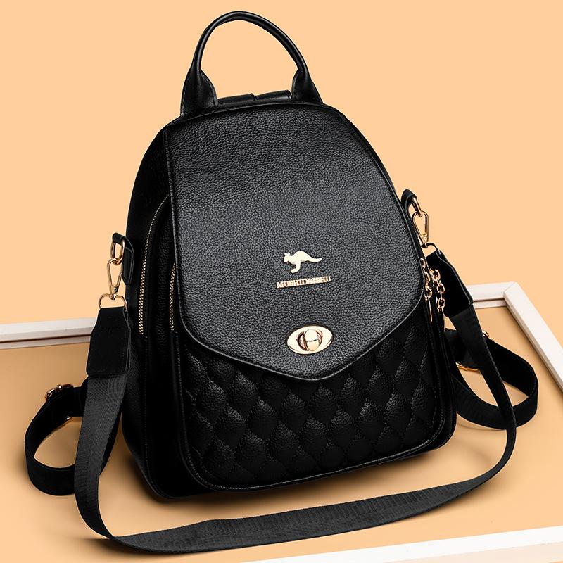 

Модный женский рюкзак 2025 новый универсальный студенческий школьный рюкзак для поездок на работу и отдыха простой дорожный рюкзак one size fits all чёрный