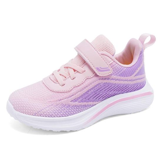 Girls Running Sneakers Kids Sports Shoes Breathable Lightweight Sneakers Memory Foam Insoles Non-Slip Shock-absorbing Footwear