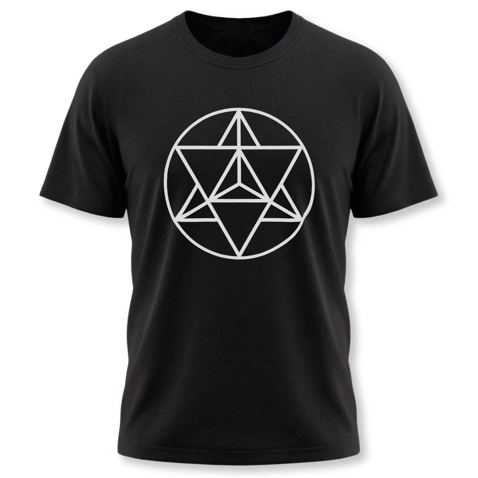 Merkaba Mystical Sacred Geometry Symbol T-Shirt | Unisex Graphic Tee Shirt M