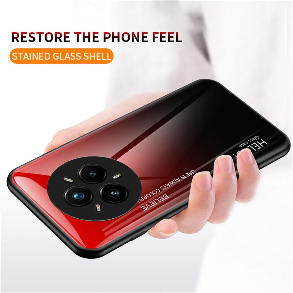 For Realme 14 Pro+ 5G Case Anti-Scratch Tempered Glass+PC+TPU Phone Cover