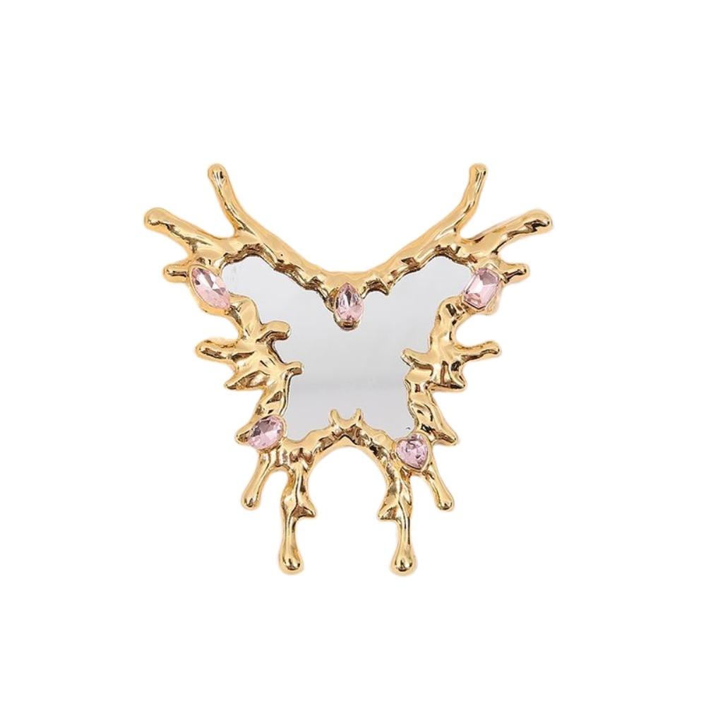 Sweet Mini Y2K Mirror Butterfly Portable Mirror Makeup Tool Irregular Mirror  Craft Decor