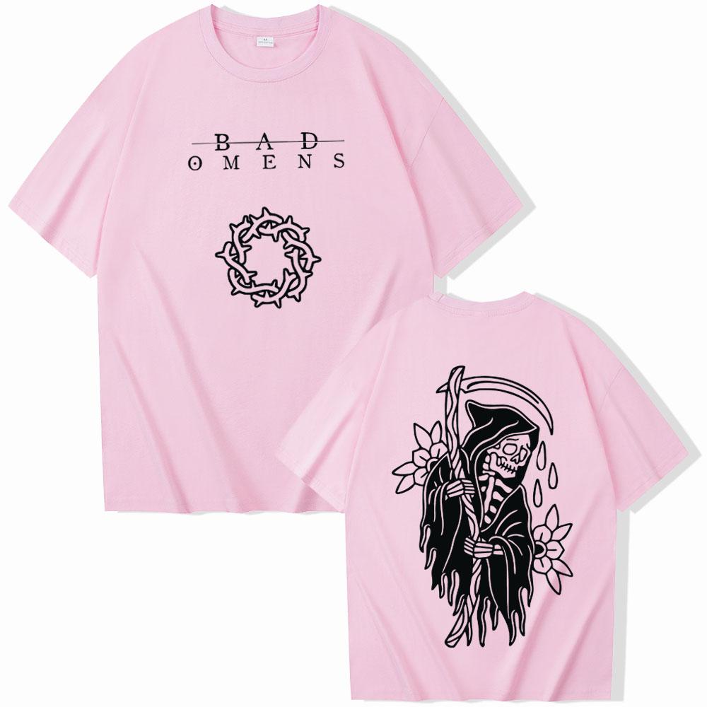 Bad Omens Shirt Bad Omens Rock Music Shirt Harajuku Bad Omens Merch Gift for Bad Omens O-Neck Short Sleeve Shirts Unisex Tops