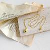Genuine Gold and Sterling Silver 925 Charm Necklace Pendant for Men and Women. Simple, thin, small chain set with genuine drawstring pouch. Casual,