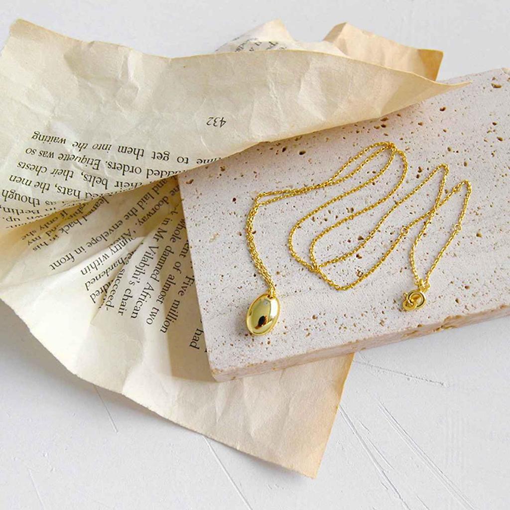Genuine Gold and Sterling Silver 925 Charm Necklace Pendant for Men and Women. Simple, thin, small chain set with genuine drawstring pouch. Casual,