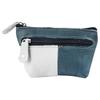 Keychain - EXCELLANC - EX0477 - Genuine Leather - Two-tone Blue/grey - Compact Zipped Format