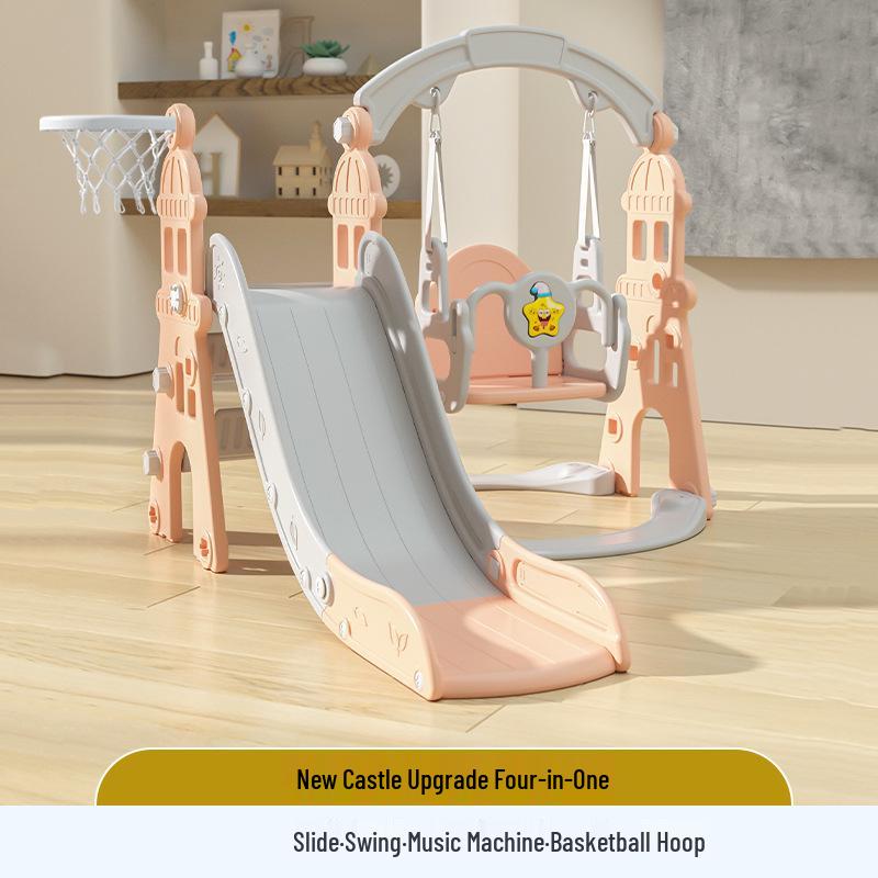 4-in-1 Indoor/Outdoor Kids Playset: Slide, Swing & More