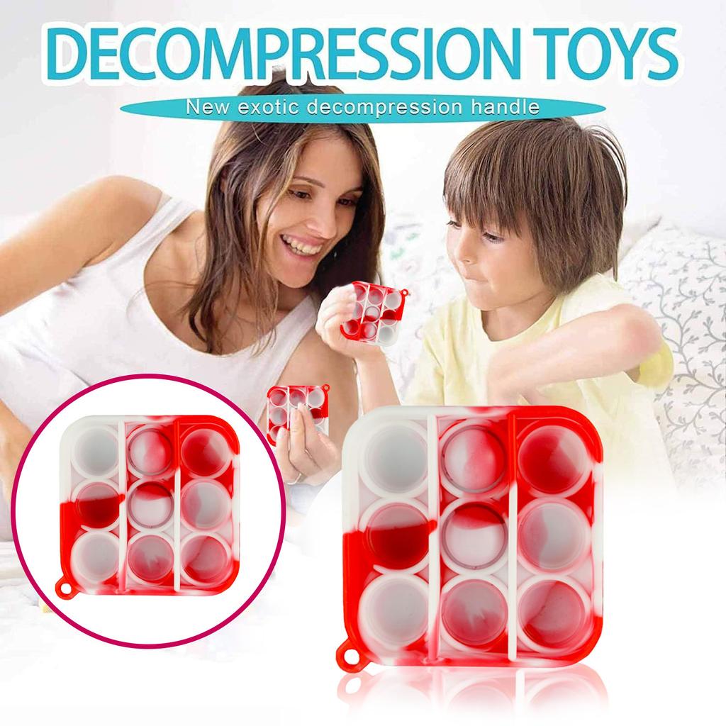 Children Adult Push Bubble  Sensory Toy Key Ring Educational Toy