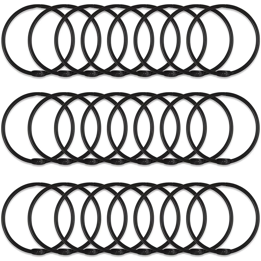 24 Pack Curtain O-Rings Multifunctional Purpose Decorative Metal Shower Curtain Rings Rustproof Iron Bath Drape Loop Smooth