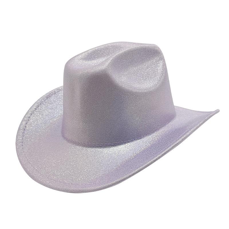 Halloween Party Colorful Cowboy Hat White Men's and Women's Light Cowboy Hat, Pink Cold Light Symphony Laser Hat