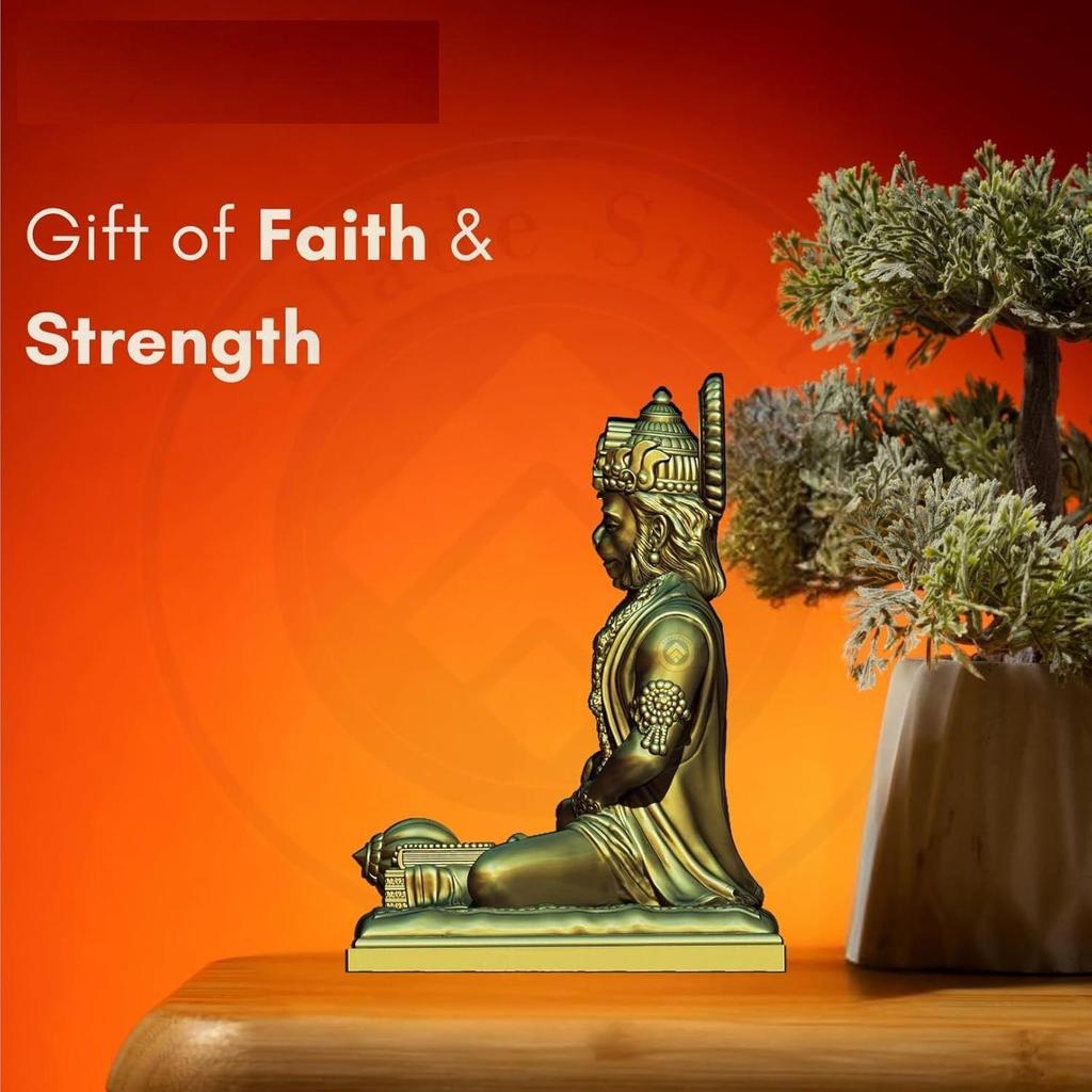 Bajrangbali Hanuman ji Idol Statue murti for Car Dashboard Home Decoration Puja Mandir Bronze Color