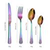 Thickened Pattern Stainless Steel Knife, Fork and Spoon Tableware 430 Double-Headed Pattern Knife, Fork and Spoon 24-Piece Set