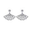 Flash Diamond Fan-Shaped Stud Earrings: European & American Retro Design, Simple & Versatile Women's Fashion Accessories