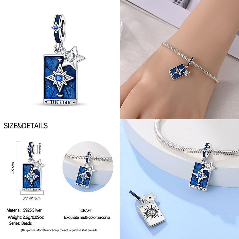 Authentic Original 100% Copper Metal Card Star Robot Beaded Death Demon Eye Charm Bead Components Compatible With Bracelet High Quality Fine Jewelry