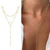 Stylish Multiple Strand Chain Necklace Delicate Fringe Designs Sturdy Alloy Accessory for Daily or Formal Wear